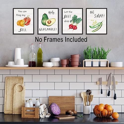 Miniatura 3 de KAIRNE Funny Kitchen Art Prints,Set of 6(8X10inchUnframed) Beet Tomatoes Kale Vegetable Quote Canvas Poster,Botanical Farmhouse Style Wall Art for
