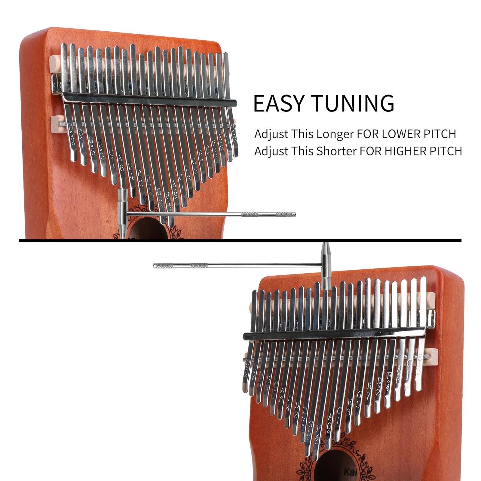 Kalimba 21 Klawiszowy Ergonomiczny Kalimba Z Regulacją Kciuka Przenośny Fortepian W Stylu Vintage Z Regulacją Młoteczkową