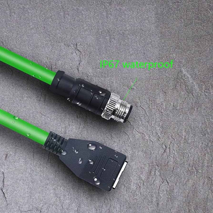 seaページ 3.28ft M12 4 Pin to RJ45 Industrial Ethernet Cable, M12 4 Pin D