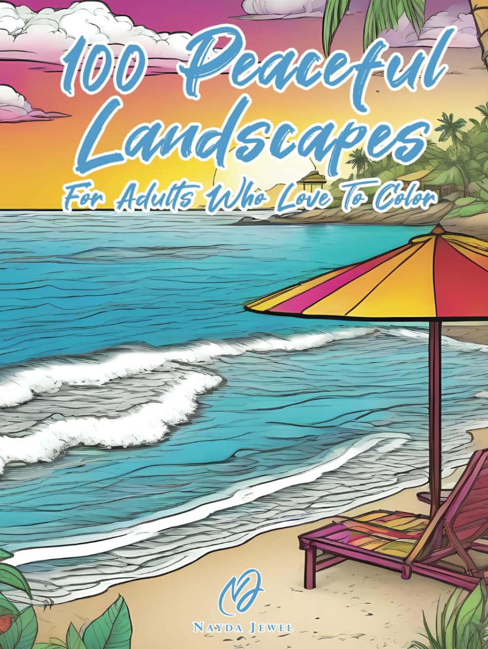 Livre de coloriage pour adulte paysage apaisant pour stopper l'anxiété et méditer