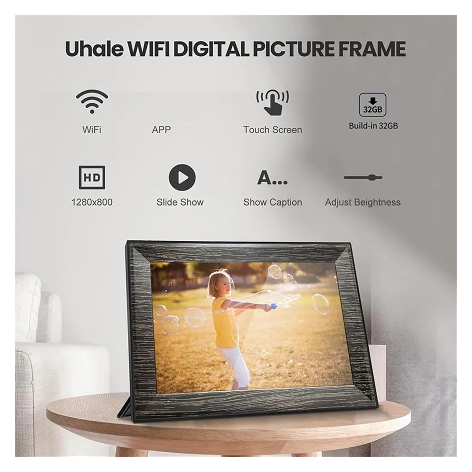 10,1-calowa cyfrowa ramka na zdjęcia WiFi IPS 1280 * 800 cyfrowa ramka na zdjęcia cyfrowe ramki w pełni funkcjonalny ekran dotykowy 32 GB wyraźniejszy