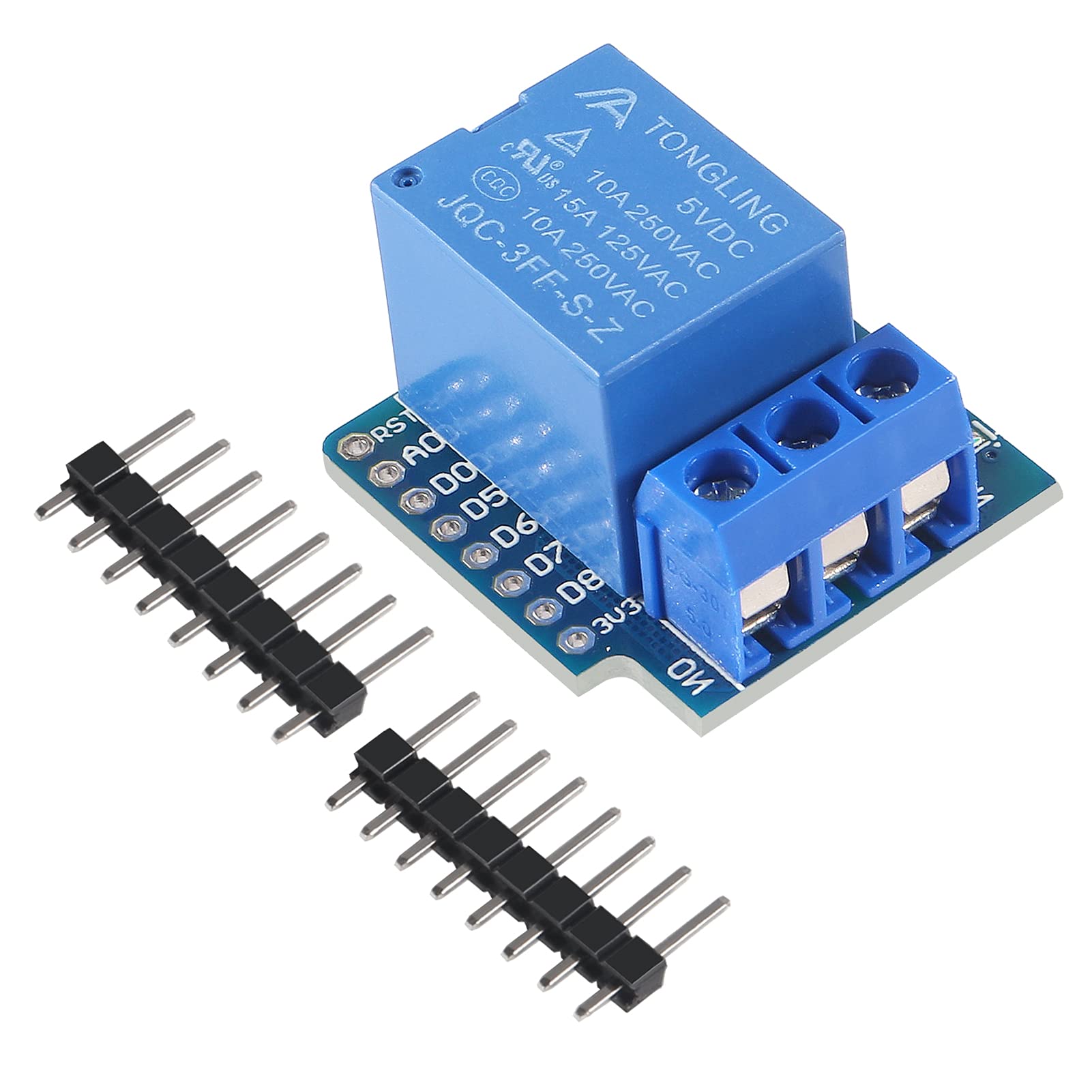 10pcs 5V Mini Relay Shield 5V Relay Module 1 Channel 5V Relay Shield for WeMos D1 Mini also Compatible with Arduino