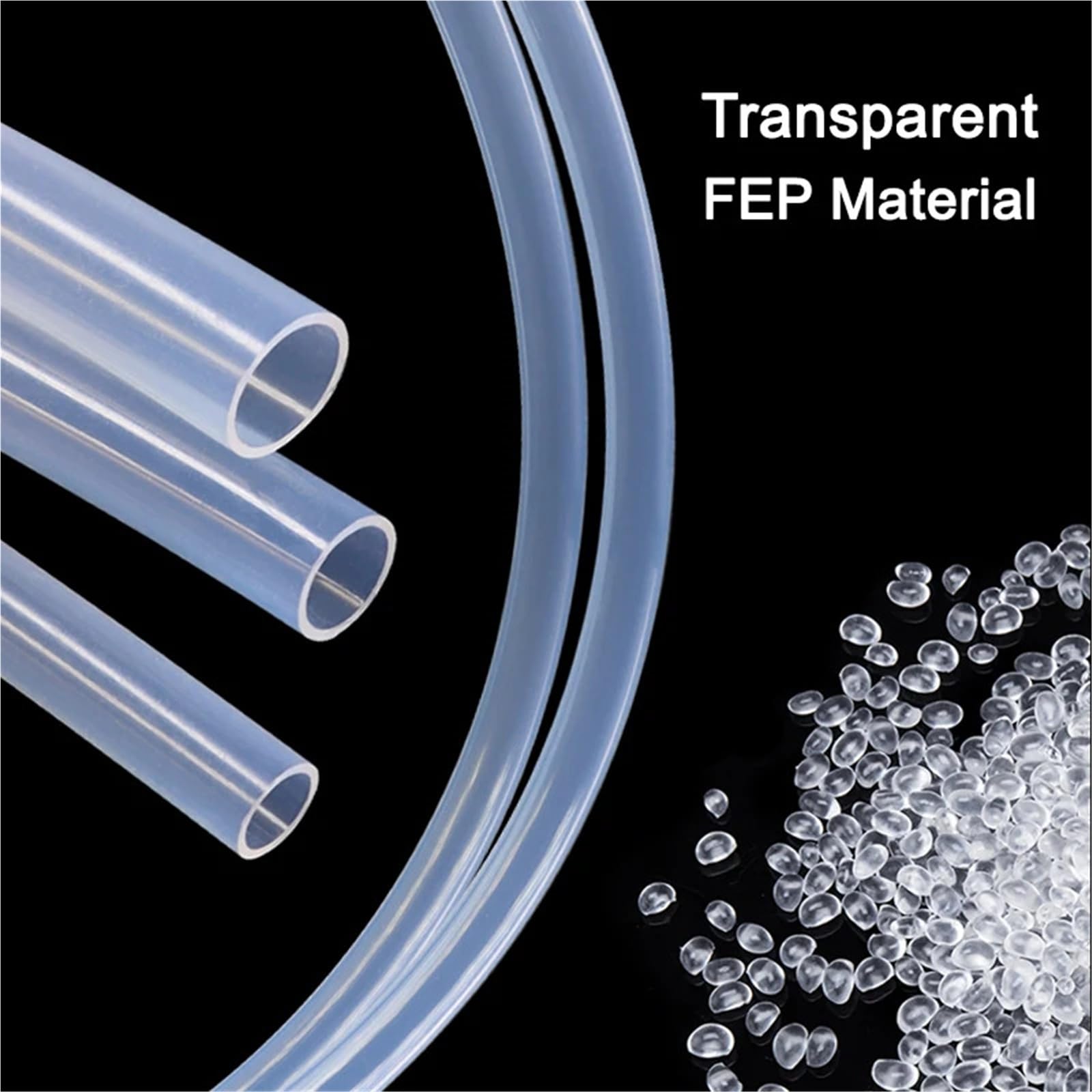 PTFE Tubo Piezas de conexión de impresora 3D de tubo rígido con cabezal en J de extrusora aislada FEP | 1/2/3/4/5/6/7/8/9/10 mm Alta temperatura(5 meters,ID 2mm x OD 3.0mm)
