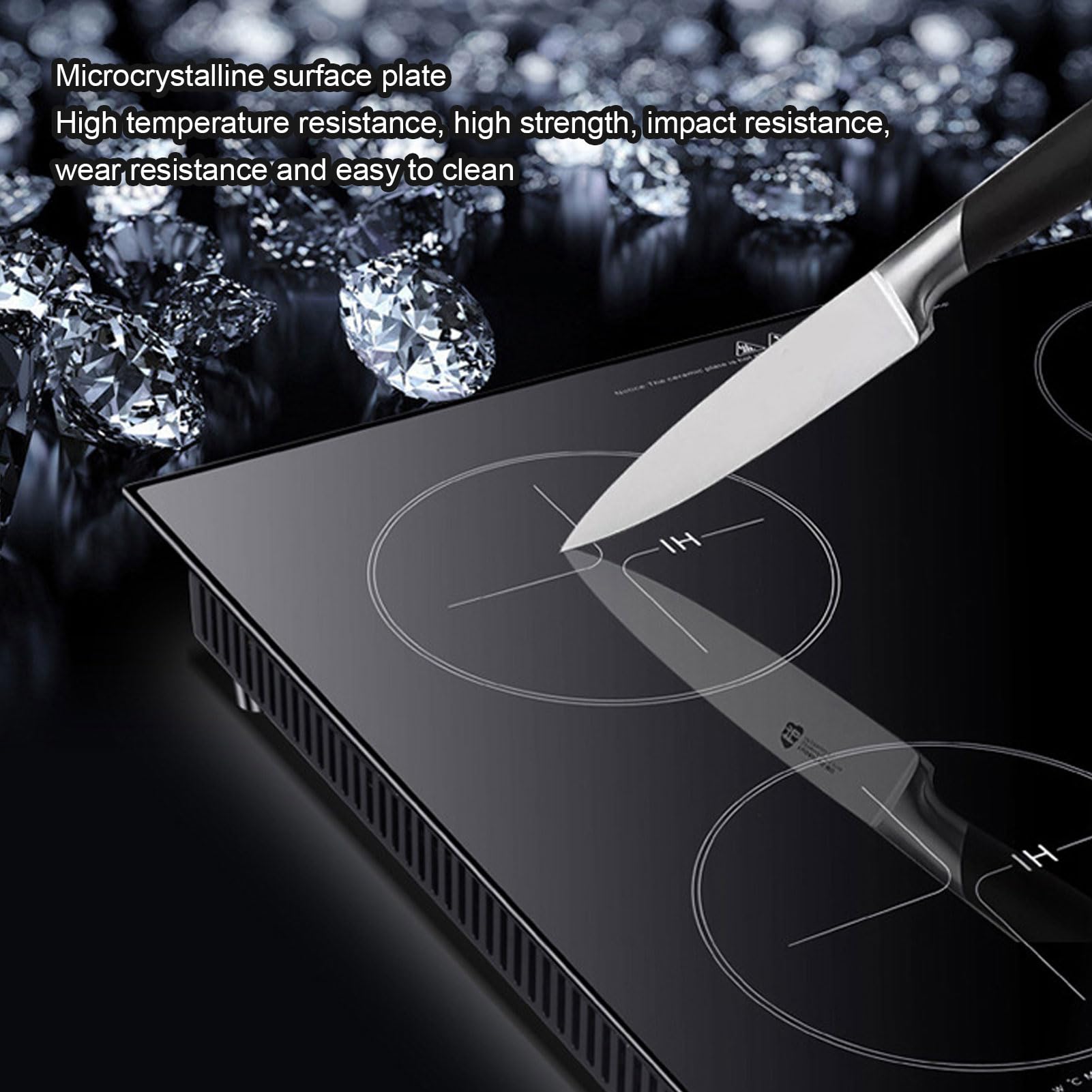 Piano Cottura Elettrico con 3 Fuochi, Touch Control, Controllo Preciso della Temperatura per Pentola in e Acciaio Inossidabile, Piano Cottura a Induzione Incorporato da