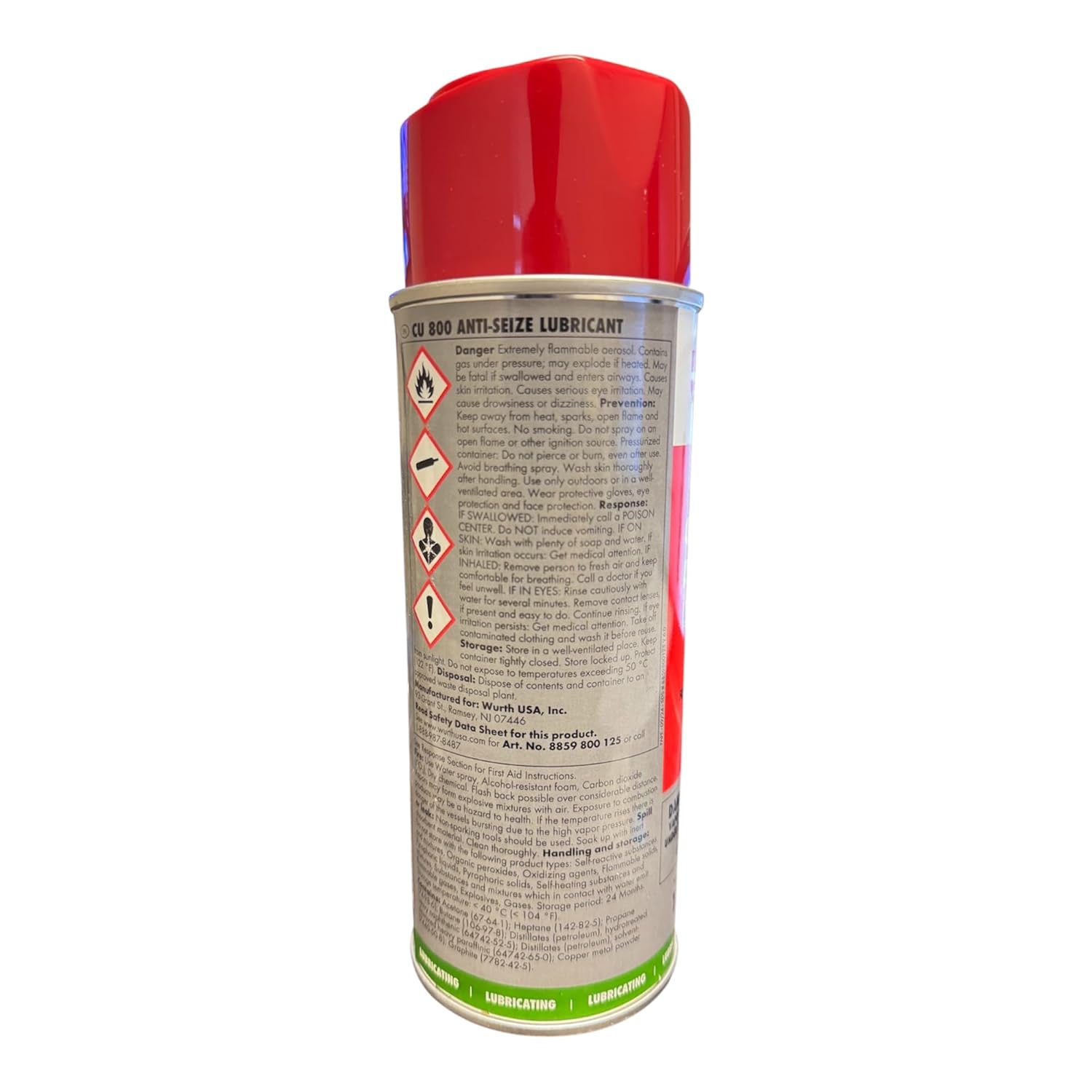 AquaNation Listing for Wurth CU 800 Copper Anti-Seize Lubricant – 12 oz Heavy-Duty Aerosol – High-Temp Copper & Graphite Paste Spray for Bolts, Threads, Fasteners & Machinery