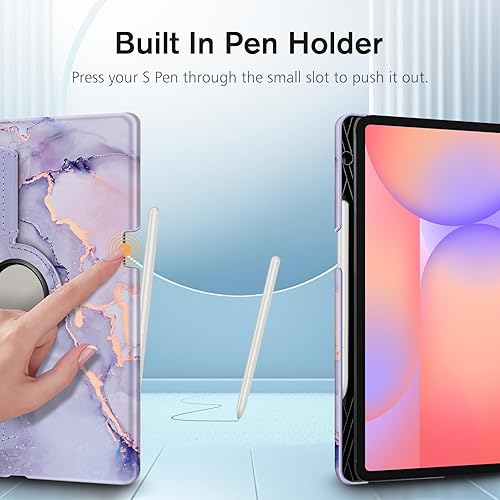 Vista 46 de Fintie Funda giratoria para Samsung Galaxy Tab S10 Lite/S10 FE/ S9 FE 5G 10.9 pulgadas/Tab S9 11 pulgadas con soporte para bolígrafo S, cubierta