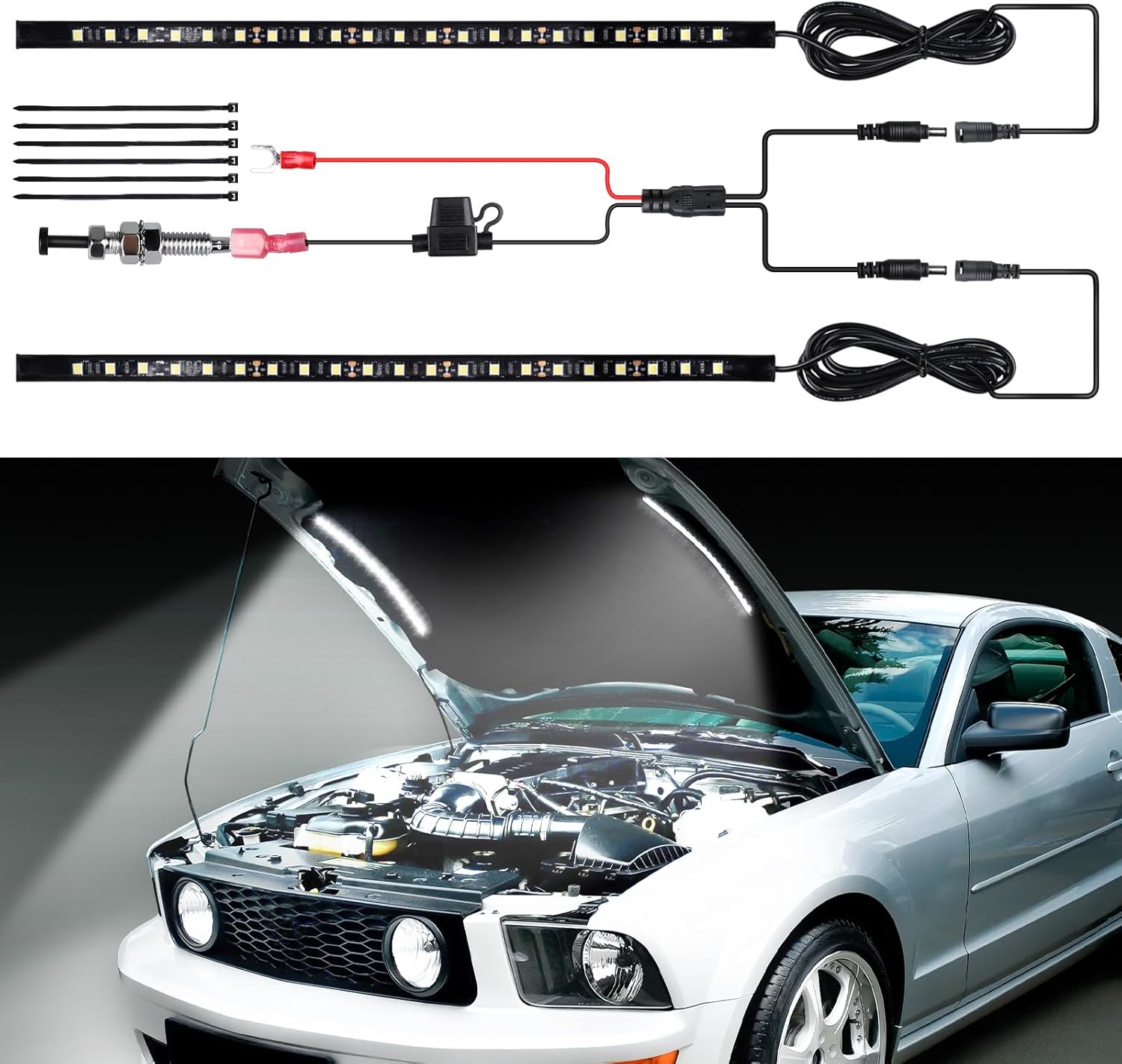 Linkstyle Under Hood LED Light Kit, Waterproof 2 in 1 Under