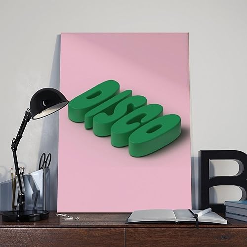 Miniatura 8 de Disco Typography Pink And Green Print - Funky Disco, 70s 80s 80s, 3D DISCO, Party Night, Trendy Home Poster, Minimalist Retro, Colourful Art Canvas
