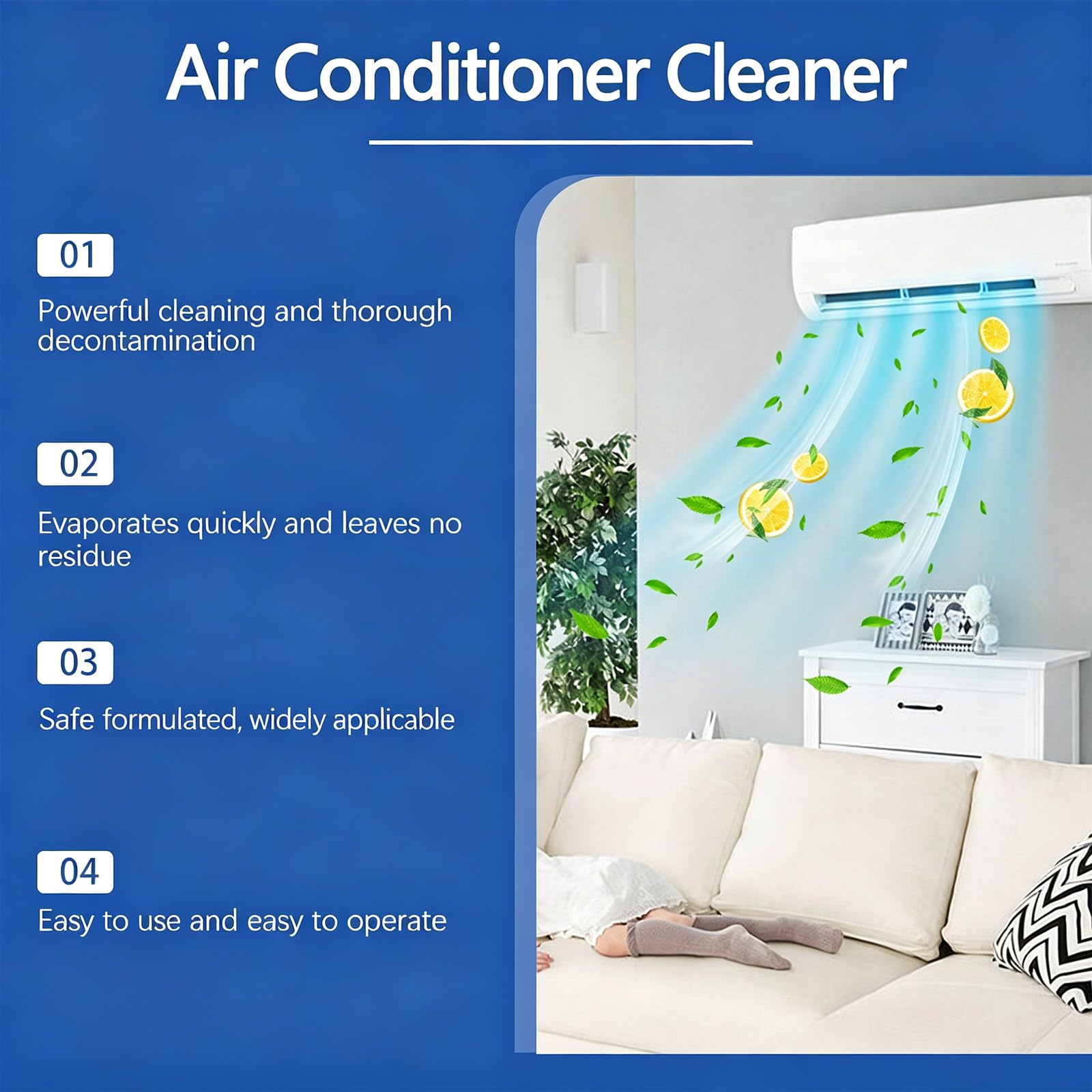 Klimaanlagen-Reinigungsschaum, No-Rinse Air Conditioner Cleaner Spray, Mehrzweck-Schaumspray, Verdampfer & Kondensator Spulen Reiniger, hebt Schmutz und Dreck von innen heraus (5PCS)