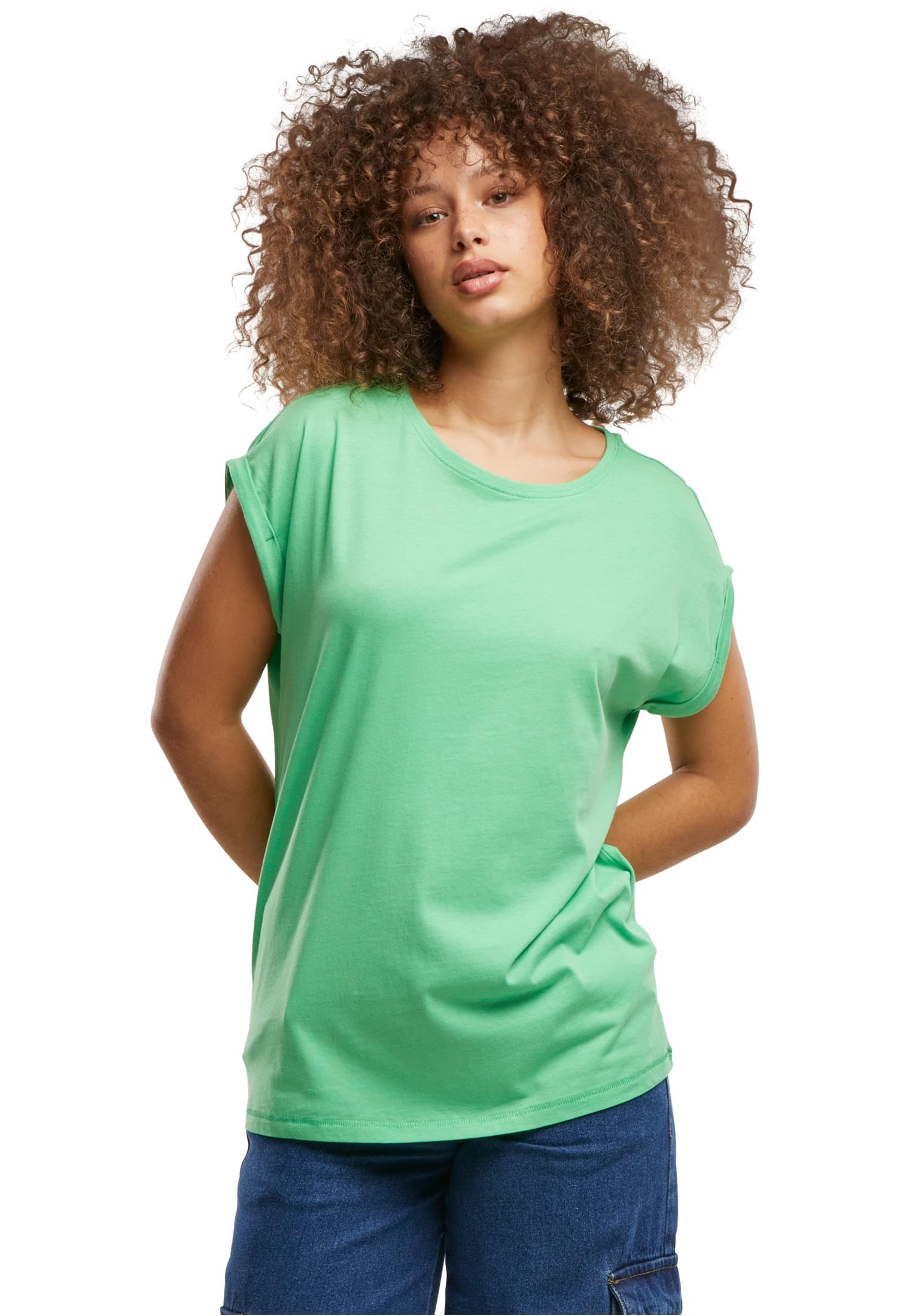 Urban Classics Women's Ghostgreen Extended Shoulder Tee T-Shirt, 5XL