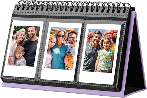 Miniatura 8 de Mini álbum de fotos para cámara Fujifilm Instax Mini, álbum de fotos de 96 bolsillos para Polaroid, álbum de pantalla de escritorio de cuero