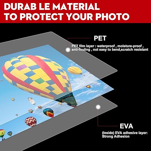 Miniatura 19 de CAREGY Bolsas de laminación térmica, paquete de 300 hojas de laminación, 3 mil, 9 x 11.5 pulgadas, papel de laminación para laminador, transparente