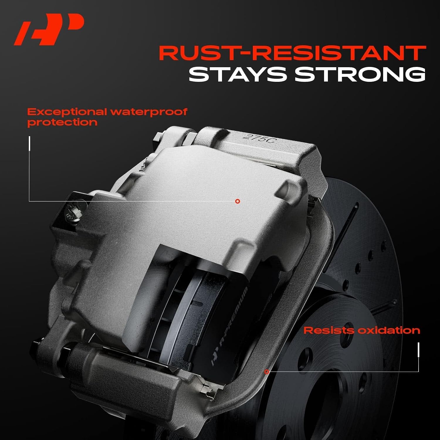 A-Premium Disc Brake Caliper Assembly with Bracket Compatible with Select Toyota Models - Highlander 2004 2005 2006 2007 - Rear Left Driver Side
