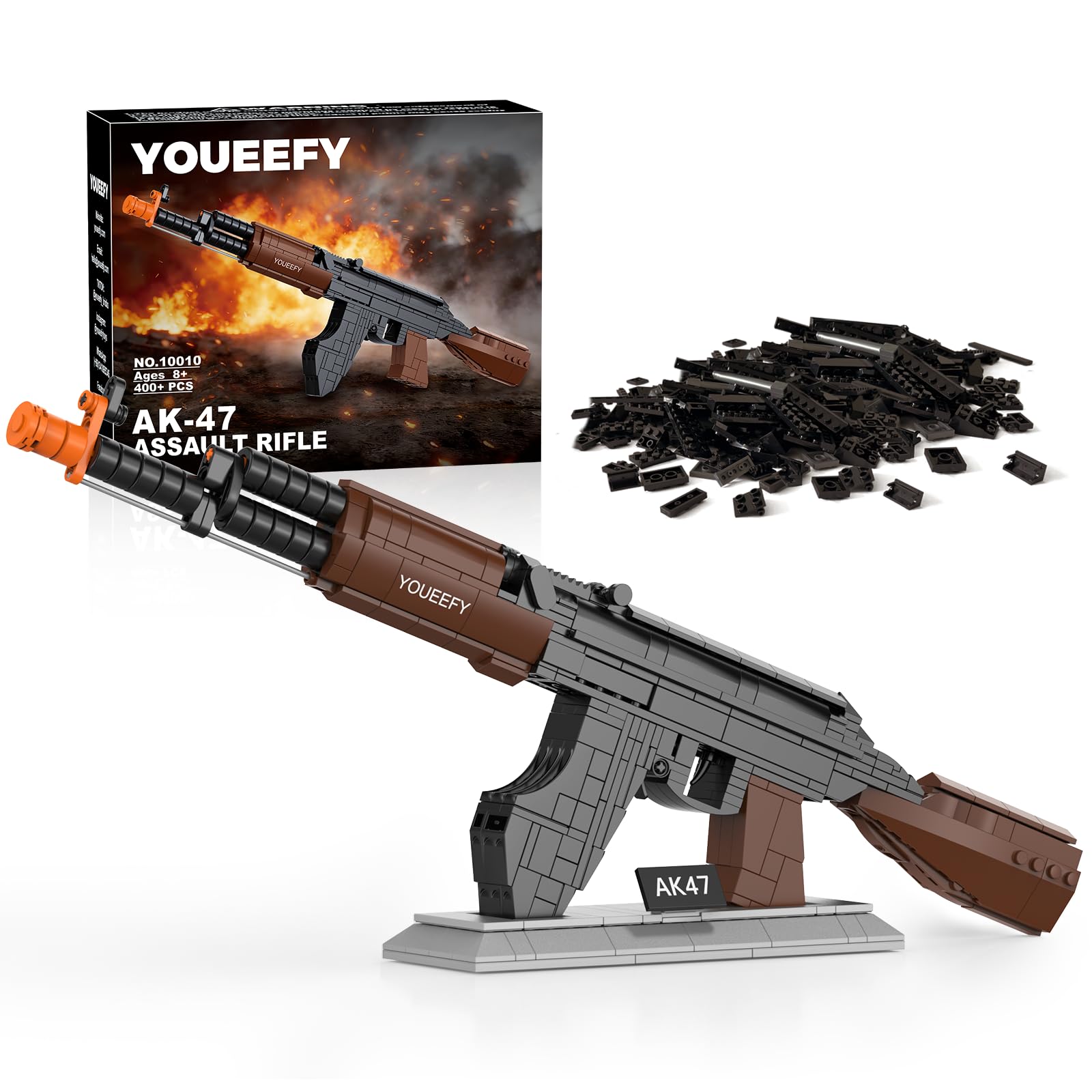 1:2 AK-47 Military Building Block Rifle Set 14+, 400+ Pieces