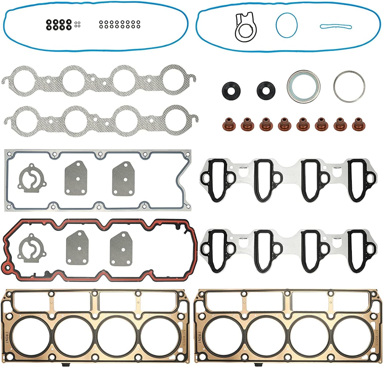 MLS Head Gasket Set for GMC Chevy Silverado Sierra 1500 2005-2013; Envoy Trailblazer 2005-2009; Avalanche Suburban Tahoe Yukon; for Buick Rainier Saab 9-7x Hummer H3 4.8L 5.3L V8 OHV HGS3172