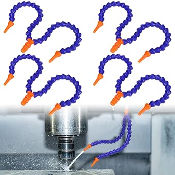 4 Pcs Y Shape Round Nozzle Coolant Hose, 1/4" Thread Water Oil Coolant Hose Pipe 11.8 Inch Plastic Adjustable Flexible Cooling Tube for CNC, Lathe, Milling Machine