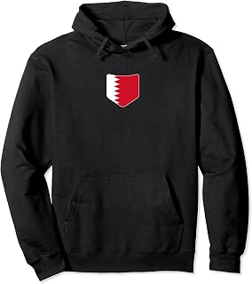 Bahrain Flag with Printed Bahraini Flag Pocket Pullover Hoodie