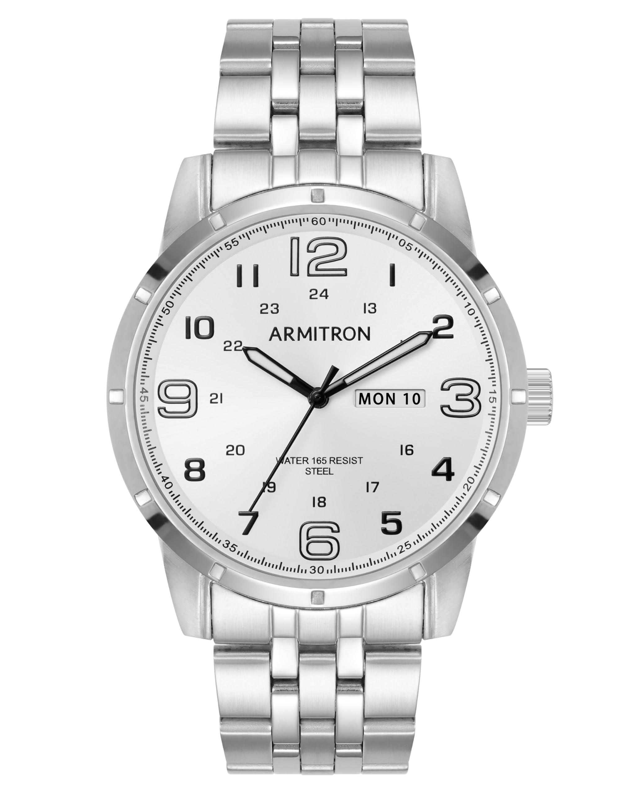 Armitron Orologio Uomo Bracciale Con Funzione Giorno E Data | Quadrante Blu Sunray, Vetro Minerale, 50m Water Resistant (Mod. 20/5398)