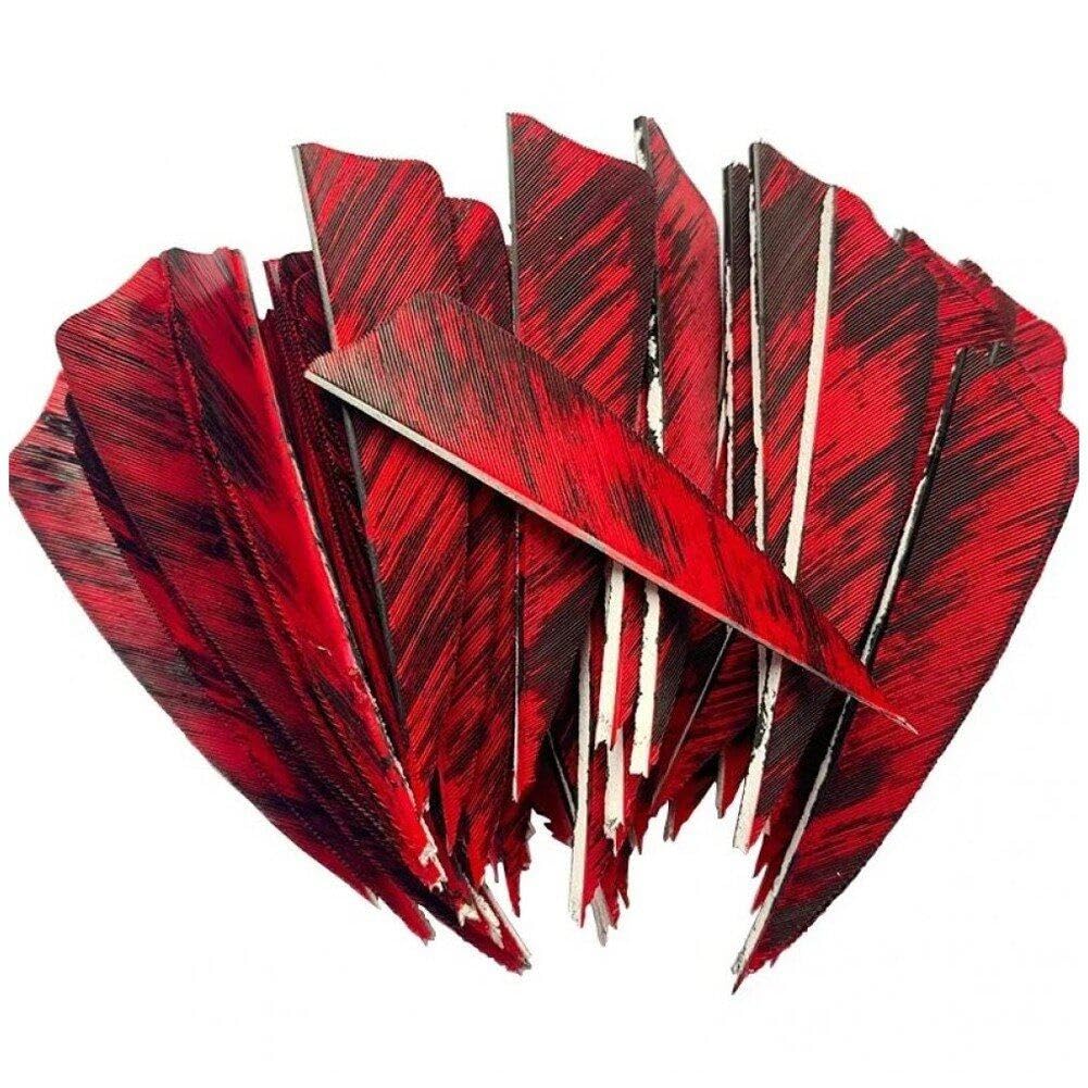 Casiler Red 50Pcs Archery Fletches Arrows Feather Fletching Archery Vane Shield Archery Fletchings For Arrows Target Shooting Diy Accessories