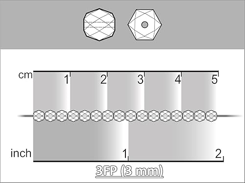 Miniatura 3 de 600 cuentas de vidrio de 0.118 in facetadas redondas 1/2 color de masa: cristal AB
