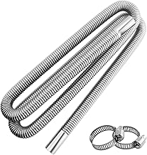 Abgasrohr Standheizung, 200 CM Abgasschlauch, Auto Edelstahl Standheizung Auspuff Standheizung Abgasrohr, Abgasschlauch für Stromerzeuger mit Zwei Edelstahlklammern für Diesel Heizung (2M)