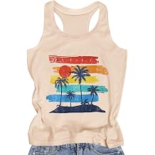 Womens Racerback Tank Tops Summer Sleevelesss Round Neck Graphic Shirts | Rosemia Soft Breathable Cotton, Running, Yoga, Fitness, Daily Dressing, Casual Workout Tunic, Colorful Patterns, Basic Tees