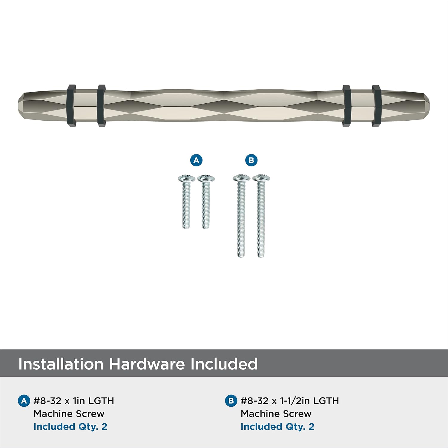Amerock | Cabinet Pull | Polished Nickel/Black Bronze | 5-1/16 inch (128 mm) Center-to-Center | London | 1 Pack | Drawer Pull | Drawer Handle | Cabinet Hardware