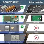 ECO-WORTHY 30A Solar Charger Controller fit for 12V/24V Lithium Battery, AGM, Gel Battery Charging with Dual USB Port and LCD Display