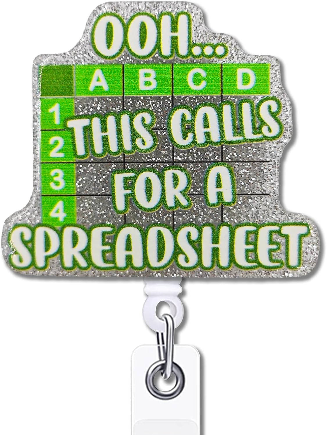 YAZMEEN Funny Spreadsheet Retractable Badge Reel with