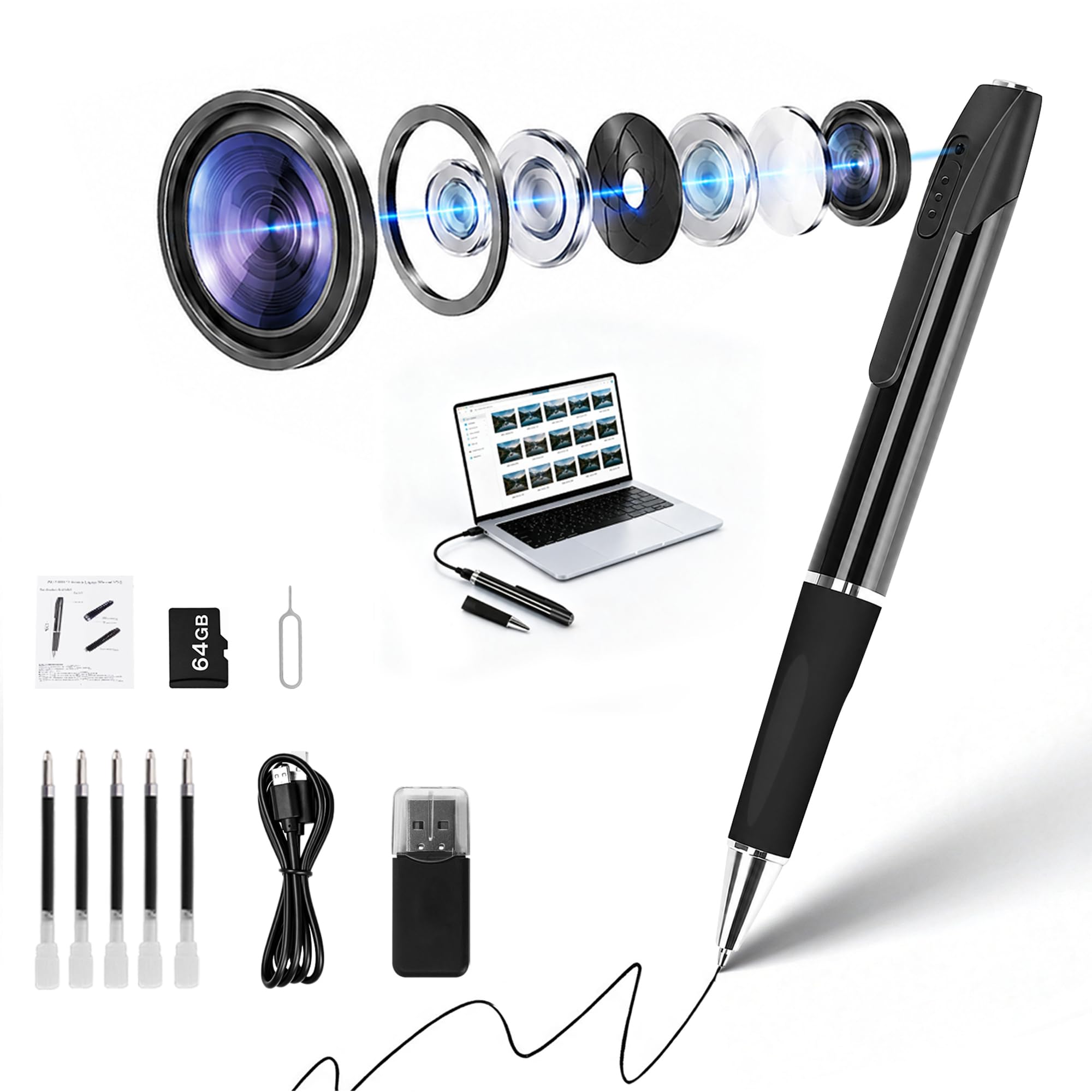 64GB Mini Camera Small Camera 1080P Nanny Pets Cam for Indoor/Outdoor