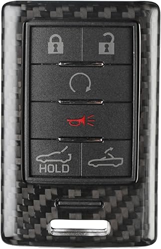 Funda para llavero remoto de fibra de carbono real para Cadillac Escalade XTS ATS CTS SRX para Chevrolet Corvette