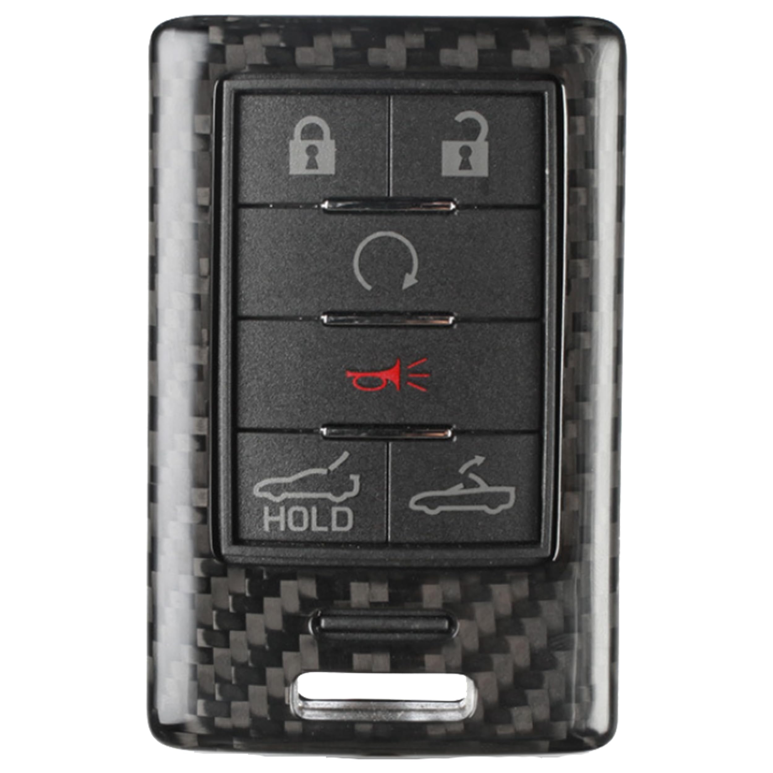 Real Carbon Fiber Remote Key Fob Cover Case Shell Holder for Cadillac Escalade XTS ATS CTS SRX For Chevrolet Corvette (Black)