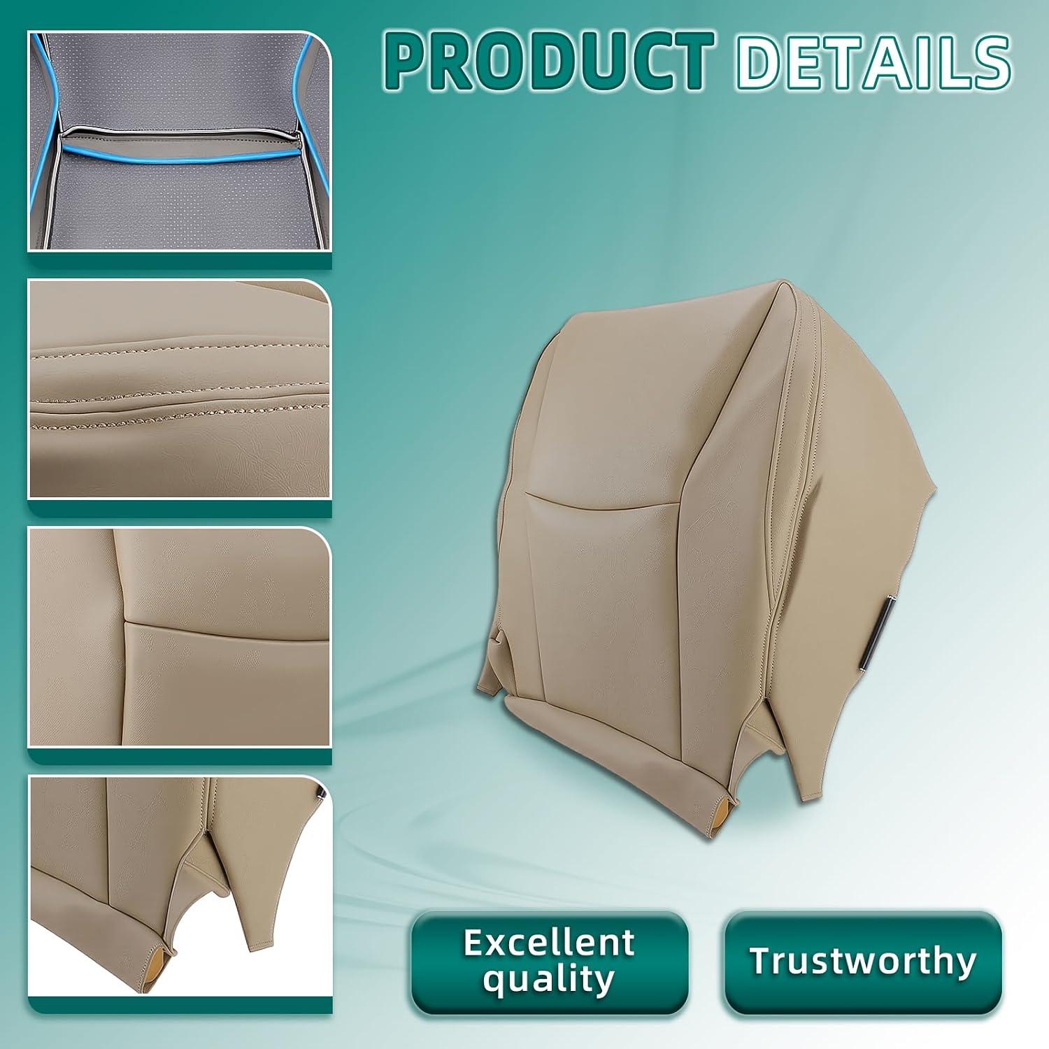 AUTOKAY Seat Covers,Tan Driver & Passenger Bottom Seat Cover Car Seat Covers Front Seats, Car Seat Cover Fits for Lexus GX470 2003-2009