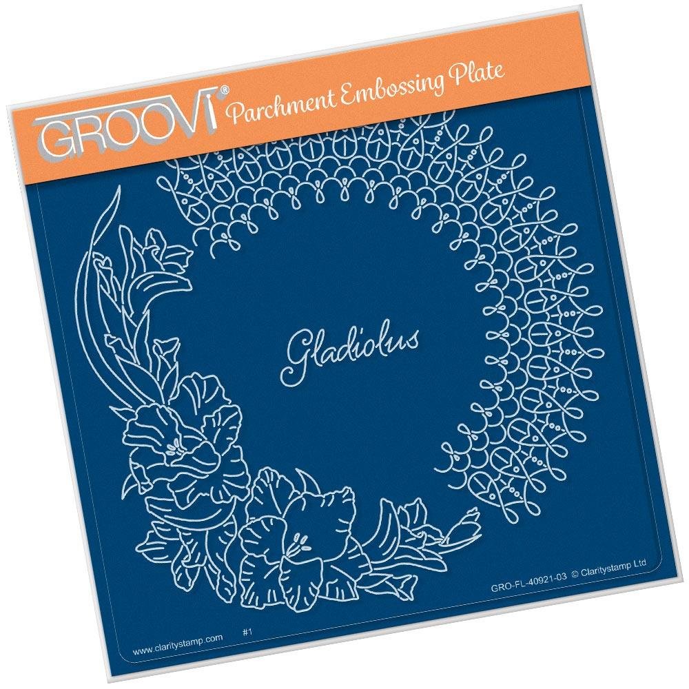 Clarity Stamp Groovi Parchment Embossing A5 Square - Linda's Gladiolus & Lace