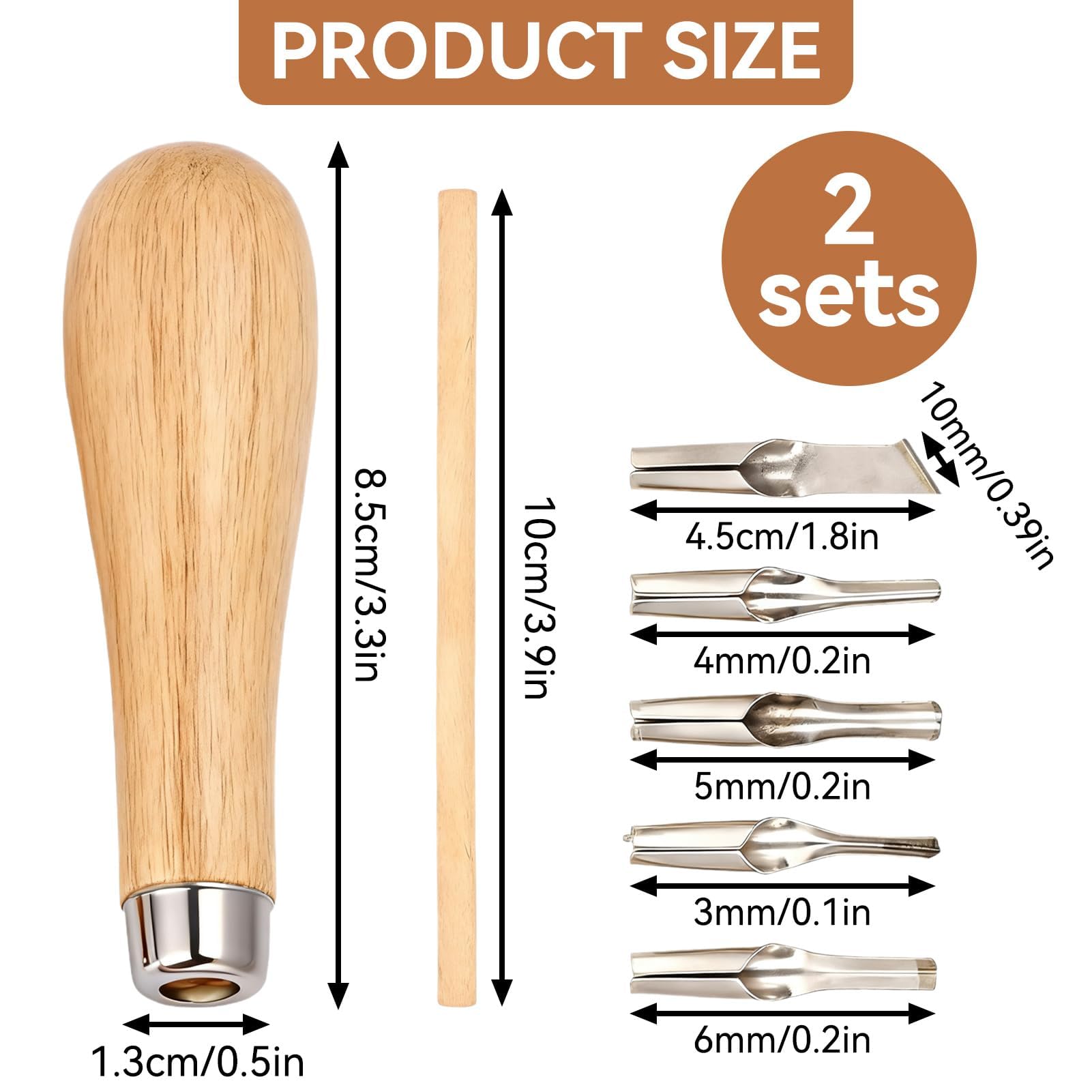 2 Set Kit di taglierine per linoleum, strumenti per intagliare linoleum per stampa a blocchi, include 10 testine di taglio, 2 maniglie e 2 strumenti per intagliare timbri in legno