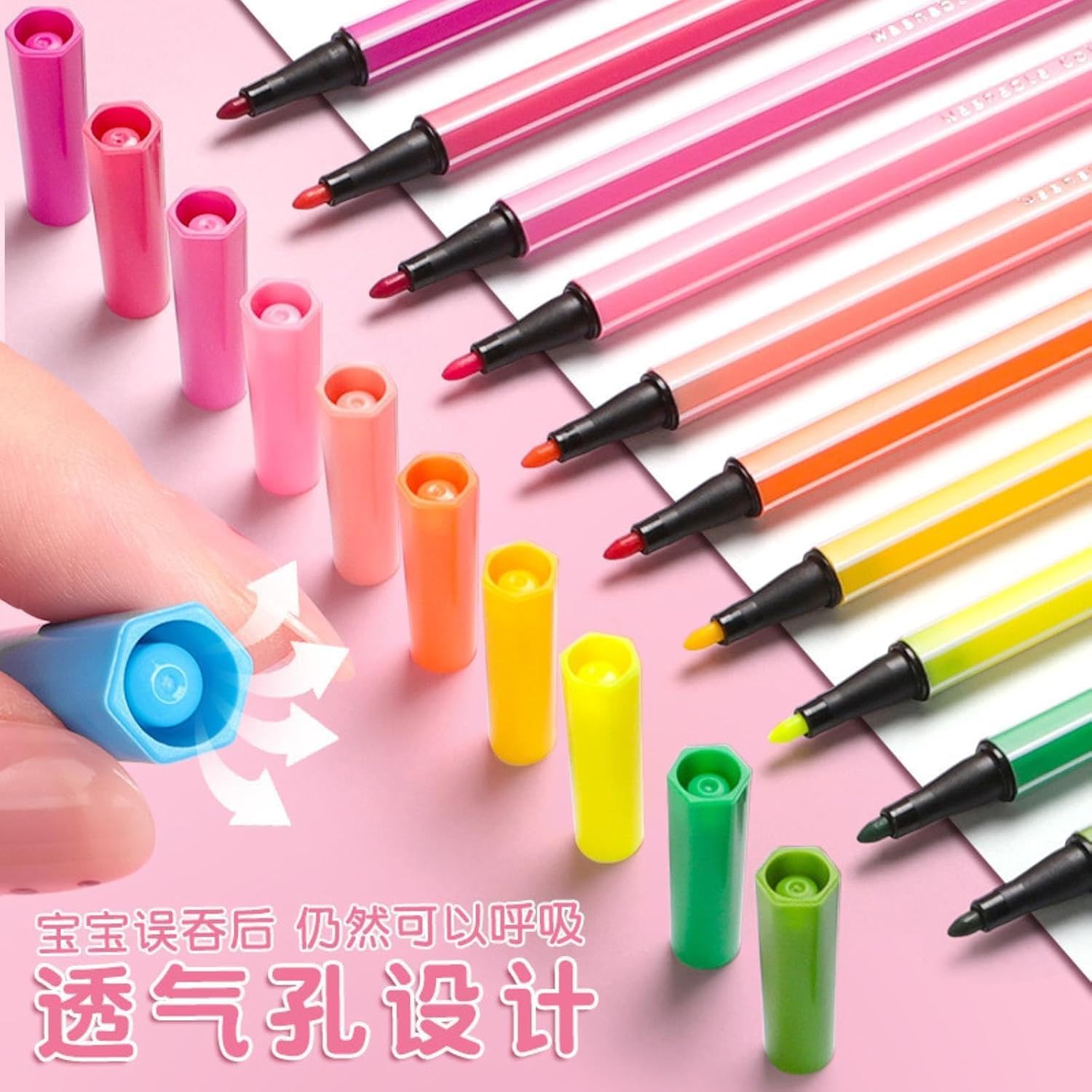 36 Pieces Sketch Pens Washable Sketch Pens School Supplies Aesthetic Fine Coloring Markers for Kids Adults Drawing Kit Office Supplies for Teachers