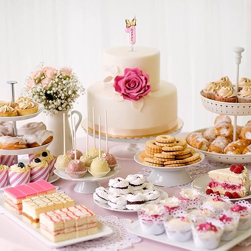 Miniatura 7 de Vela rosa de cumpleaños para niña, decoración de pastel de cumpleaños, vela de cumpleaños para decoración de pastel, cumpleaños, hornear,