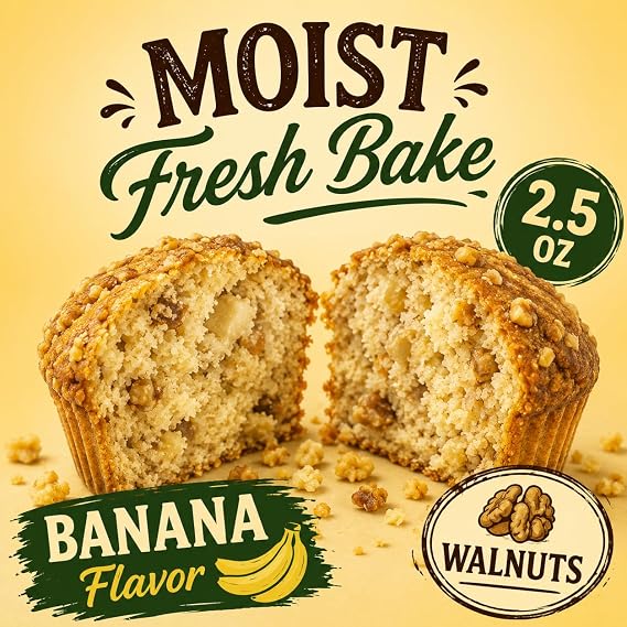 Banana Nut Muffins, 24 oz, 8Ct JO BAKES