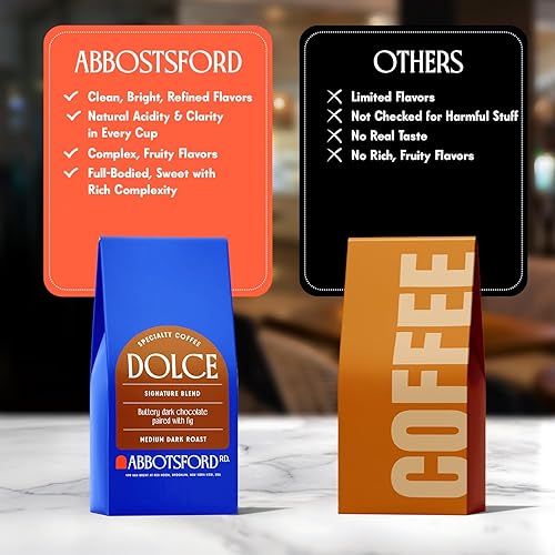 Miniatura 8 de Dolce - Café molido tostado oscuro con sabor dulce con chocolate oscuro mantecoso e higo, café especial, bolsa de 12 onzas, recién tostado en