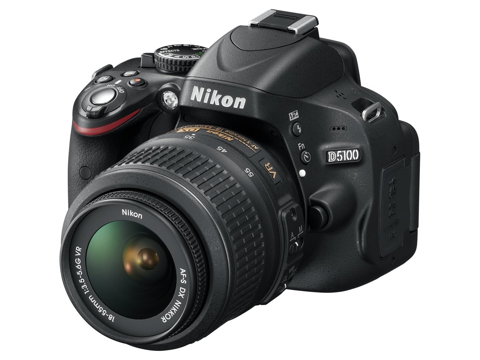 Nikon D5100 Appareil photo numérique Reflex 16.2 Kit Objectif VR 18-55 mm Noir (Reconditionné)