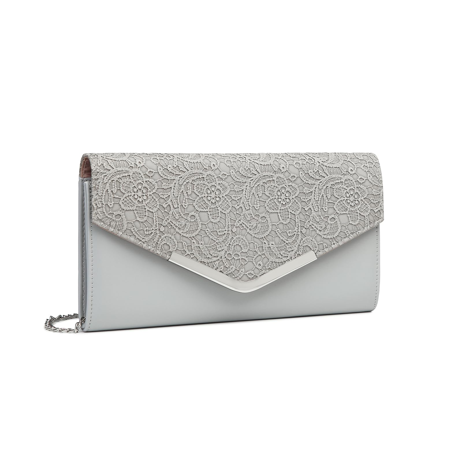 Miss Lulu Women's Clutch Elegant Envelope Evening Bag with Chain Handbag for Wedding Party and Prom