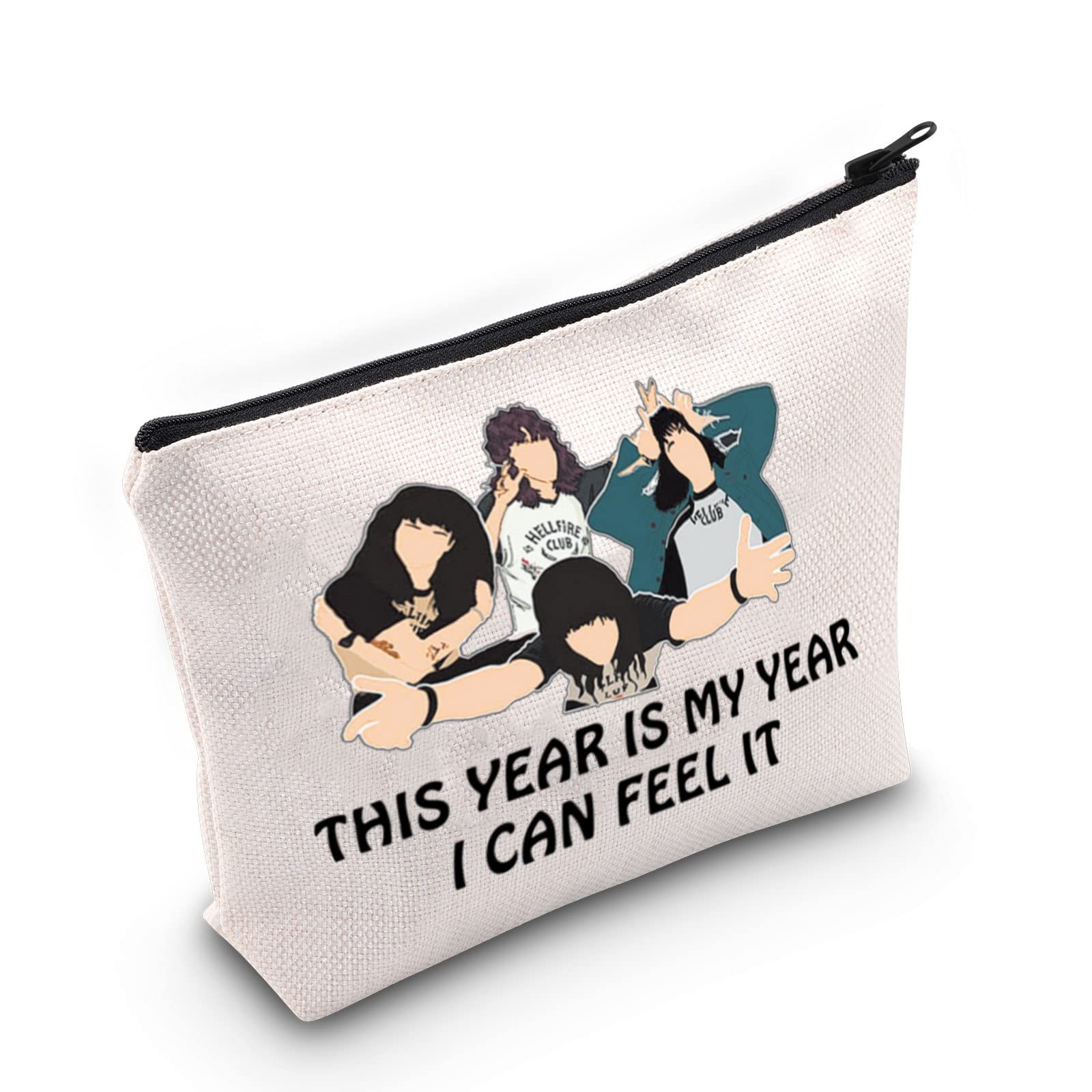 LEVLO Eddie Fans Cosmetic Make Up Bag Tv Show Inspired Gift This Year Is My Year I Can Feel It Makeup Zipper Pouch Bag For Friend Family, I Can Feel It, Cosmetic Bag