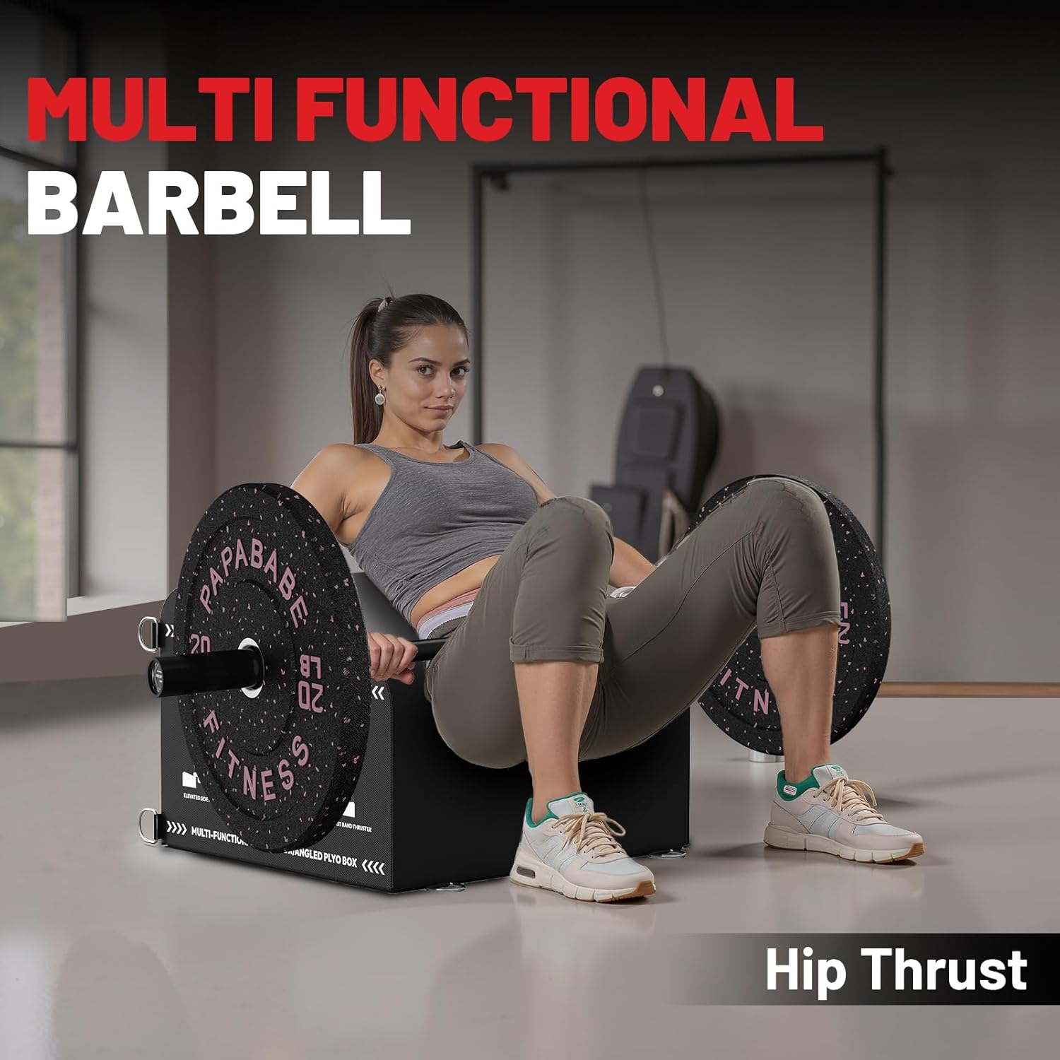 PAPABABE Olympic Barbell, 4ft/5ft/6ft/6.5ft Straight Barbell for Strength Training and Technique Adjusting, 2 inch Womens Olympic Bar with Moderate Knurling For Bench Press, Squats Curls Deadlifts Weightlifting