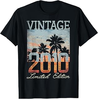 Vintage 2010 Limited Edition 16th Birthday Tees T Shirts for Men Women 16 Year Old Gifts