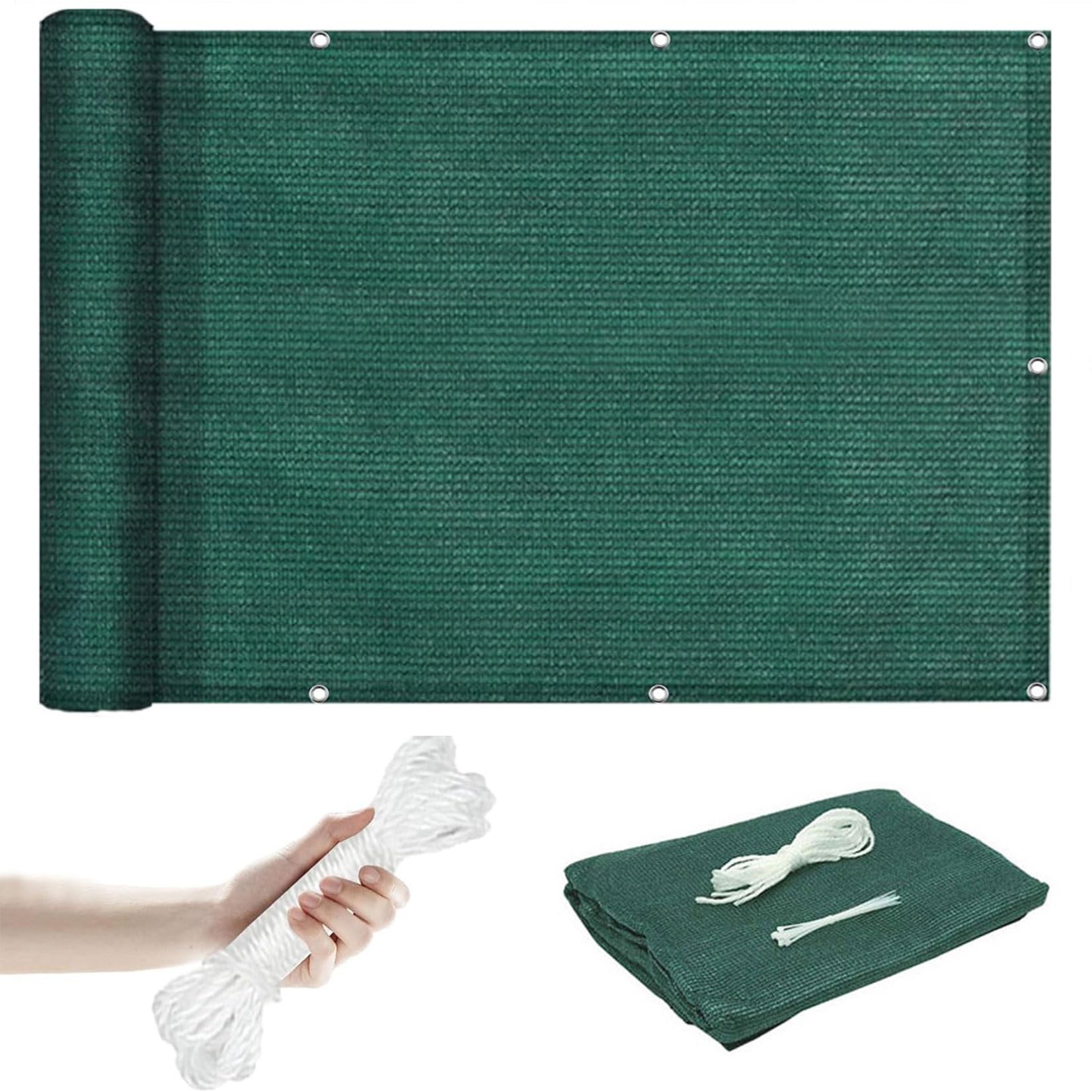 Voile d'ombrage rectangulaire pare-soleil de jardin brise-vent terrasse tissu vert 140x900