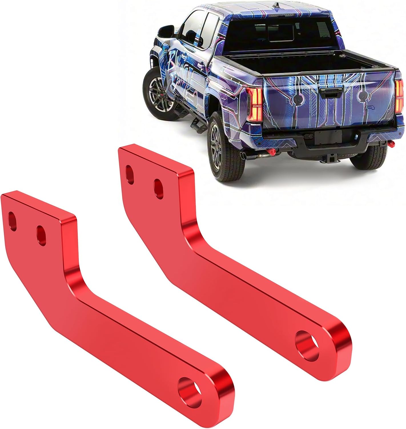 Rear Tow Hooks Fits for 2024-2025 Toyota Tacoma, Rear Recovery Points Hooks Compatible with 2024-2025 Toyota Tacoma Accessories (RED)