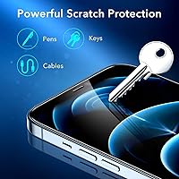 Vista 4 de ESR Paquete de 3 protectores de pantalla para iPhone 12 Pro Max, vidrio templado de dureza 9H, resistente a los arañazos con marco de fácil