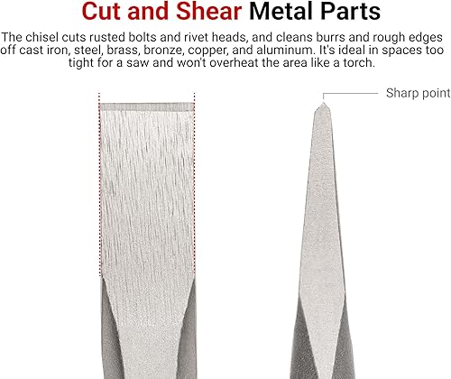 Miniatura 2 de TEKTON Juego de cinceles fríos, 3 piezas (14, 38, 12 pulgadas)  PNC91002