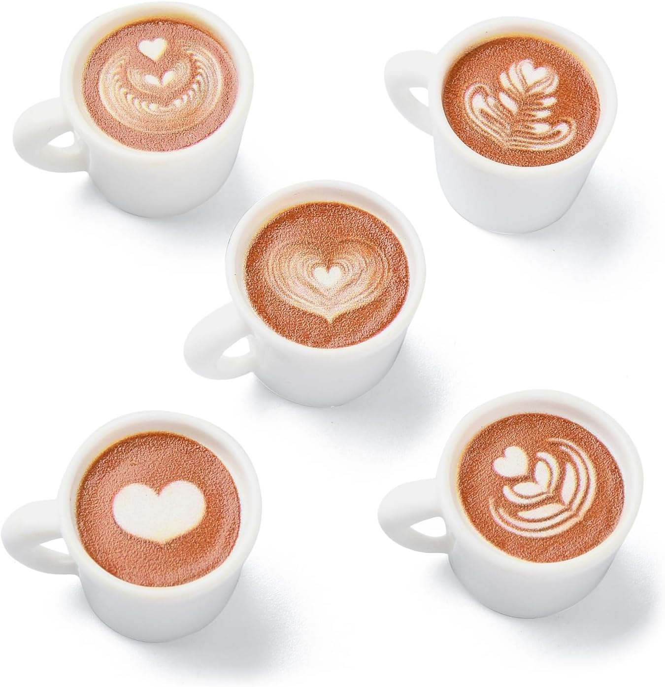 LiQunSweet 50 pcs 5 Styles Mini Coffee Cup Resin Charms Imitation Drink Charms for DIY Jewelry Necklace Earring Bracelet Craft Bag Keychain Decoration