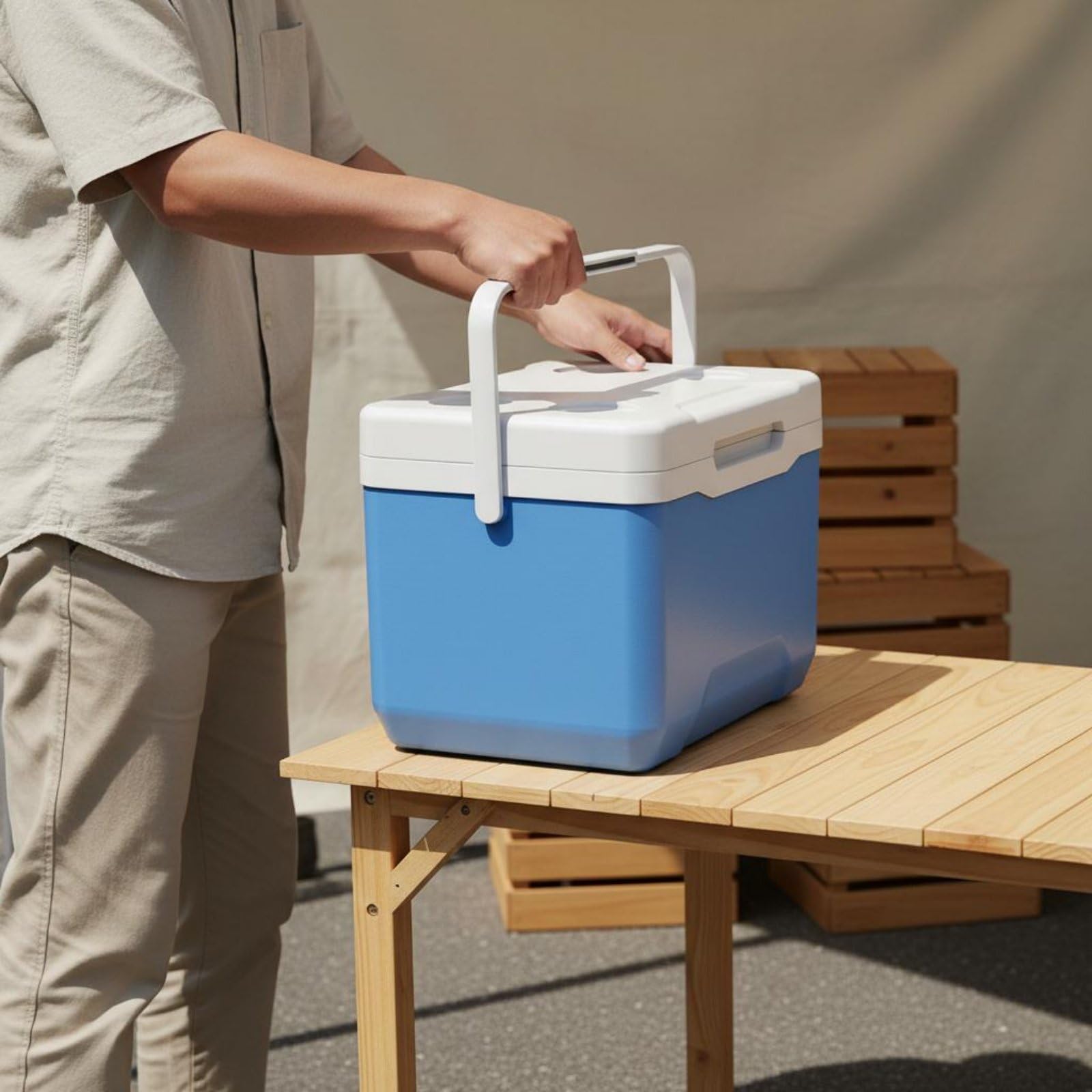 Kühlbox als Portabler Eisbehälter Isolierte Kuhltruhe Aufbewahrungslösung Und Frischer Lebensmittelcontainer für Campingplatz Und Mobile Verkaufsstellen